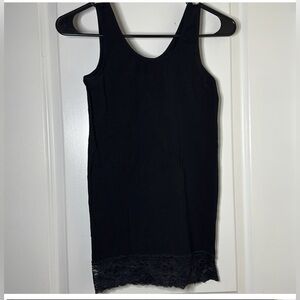 So Nikki black tank top with lace trim! Size small